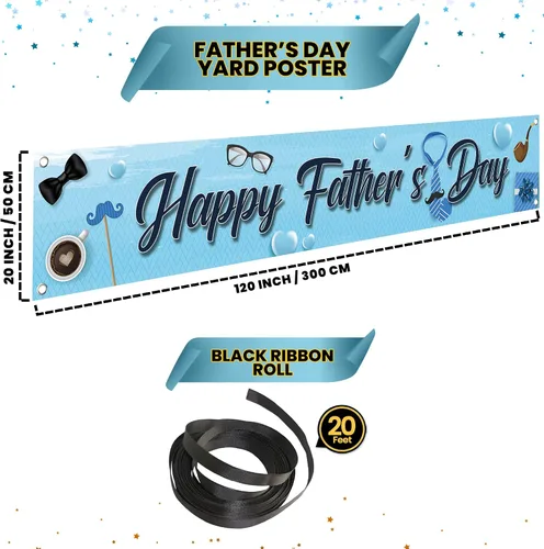 Vista 2 de KatchOn, Cartel de feliz día del padre – XL, 120 x 20 pulgadas Cartel de feliz día del padre, decoraciones del día del padre para fiesta, telón