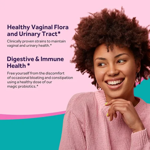 Vista 4 de Doctor's Recipes Paquete de probióticos para mujeres, salud femenina y apoyo gastrointestinal, sin gluten, Pro 50 mil millones (60 cápsulas) y 70