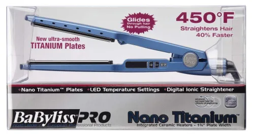 Vista 4 de BabylissPRO Nano Titanium Ionic Hair Straightener, Professional Flat Iron for All Hair Types