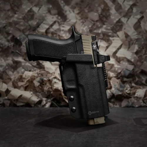 Vista 7 de GRITR OWB Kydex Sig Sauer P320 Holster for Men & Women w/Optic Cut, Open Bottom, Adjustable Cant, Safariland QLS/G-Code RTI Attachments Compatible