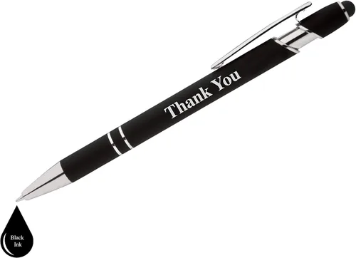 Vista 3 de Express Pencils Thank You - Juego de 2 bolígrafos de metal suave al tacto con caja de regalo, 2 en 1 combo de bolígrafos para eventos, apreciación