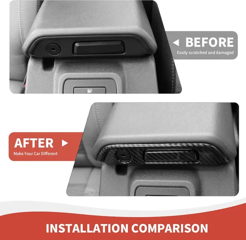 Vista 5 de RAZPOY Cubierta de Moldura de Interruptor de Caja de Reposabrazos Compatible con Ford Bronco 2021-2023 Accesorios Interiores de Fibra de Carbono