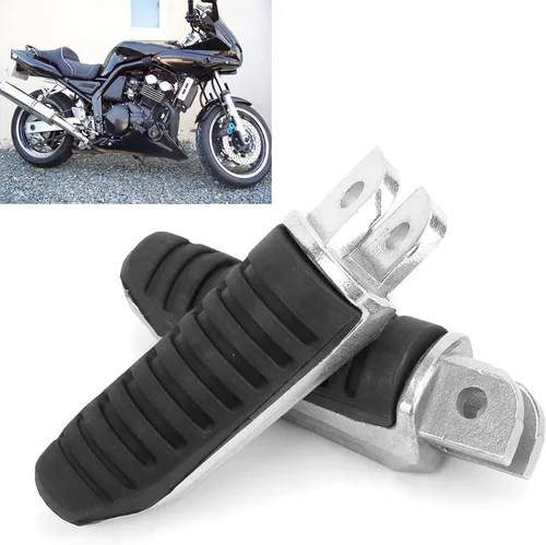 Vista 5 de Reposapiés delantero para motocicleta, 1 par de clavijas de pie pedales para Yamaha FJR1300 FZ1 FZ400 FZ6 FZ6R