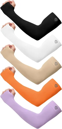 Vista 22 de Mangas para brazo, para hombres o mujeres. Para calentar o refrescar. Guantes de Compresión con factor de protección de los rayos ultravioleta UPF 1