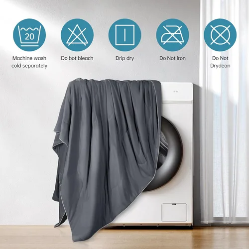 Vista 6 de EASELAND Edredón refrescante individual, tela de tacto frío que absorbe el calor corporal, diseño fresco de doble cara, manta refrescante suave