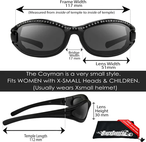 Vista 2 de Bikershades Gafas de sol de motocicleta acolchadas de espuma PETITE para mujeres niñas y niños