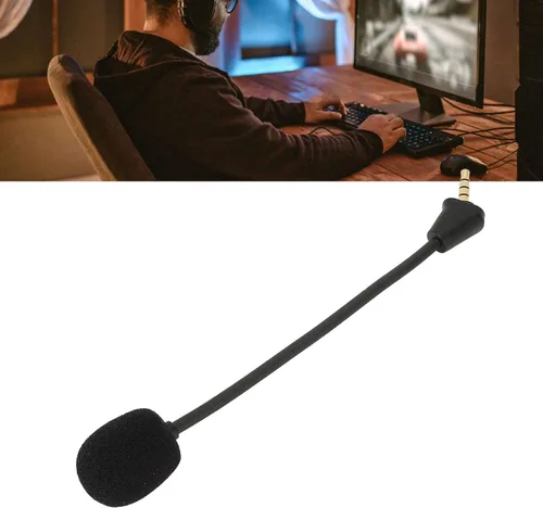 Vista 2 de Replacement Microphone for Hyper X Cloud II for Cloud Core for Cloud Pro Silver for Cloudx, PC Gaming Headsets Microphone, 3.5mm Plug