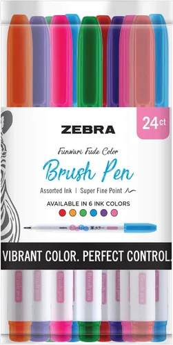 Vista 6 de ZEBRA PEN cepillo, punta, colores surtidos, 6 unidades ZEBRA FUNWARI PEN ST 6/PKG, paquete de 6