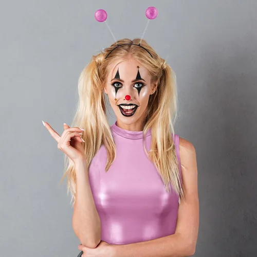 Vista 5 de Top metálico sin mangas, falda plisada con diadema para raves, Halloween, cosplay