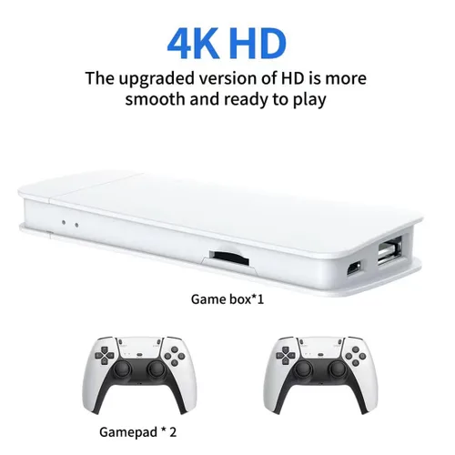 Vista 2 de M15 Retro Game Stick, 4K HDMI Output & Wireless Controller Plug and Play Video Game Console with 30000+ Games, Arcade Game Console (128G)