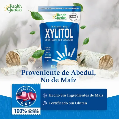 Vista 4 de Health Garden Birch Xylitol Sweetener - Xylitol Sugar Substitute - 2.5 lb