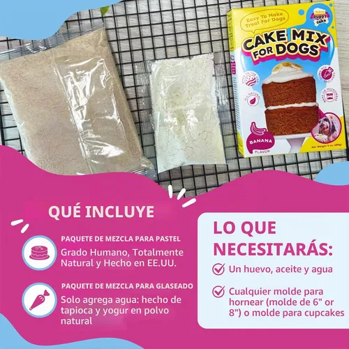 Vista 4 de Puppy Cake - Mezcla de pastel de plátano y glaseado para perros