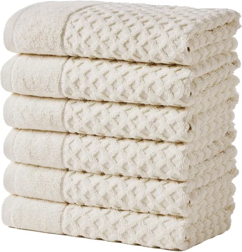 Vista 15 de Great Bay Home - Toallas de mano 100% algodón blanco, 6 toallas de baño suaves para manos, altamente absorbentes y de secado rápido, colección 01