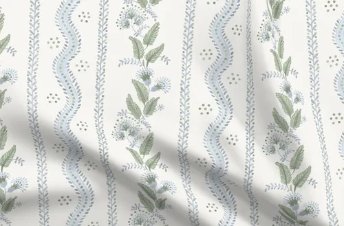 Vista 4 de Spoonflower Tela Pastel Preppy Azul Claro Verde sobre Algodón Pétalo