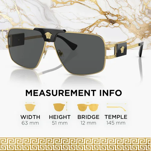 Vista 5 de Versace VE2251 Navigator Gafas de sol con kit de gafas de lujo eSHADES, Oro Gris Oscuro 2.480 in