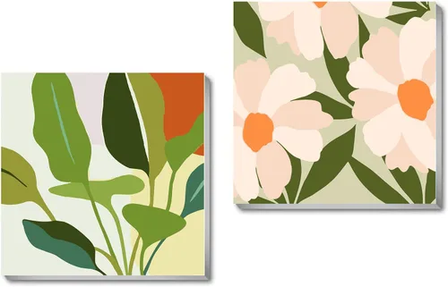 Vista 9 de cupmod Paquete de 2 pinturas enmarcadas por números para niños, kit de pintura acrílica fácil por números sobre lienzo, pintura al óleo de frutas