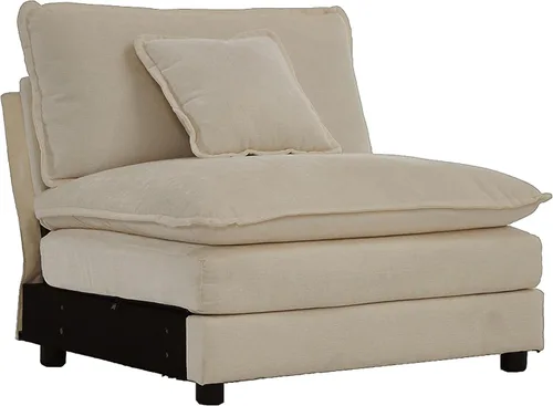Vista 62 de Sofá seccional modular convertible de 76.7", sofás de dos plazas de chenilla con asiento profundo y cojines tipo loveseat para sala de estar, Beige