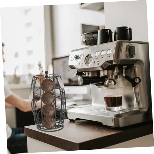 Vista 4 de SOLUSTRE Cesta de almacenamiento de café para cápsulas de café, estante de almacenamiento, soporte para cápsulas de café, soporte para cápsulas