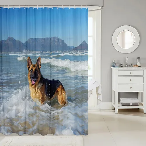 Vista 86 de Feelyou Cortina de ducha con diseño de gato para decoración de baño, bonita cortina de baño para puestos de bañeras, accesorios de baño divertidos