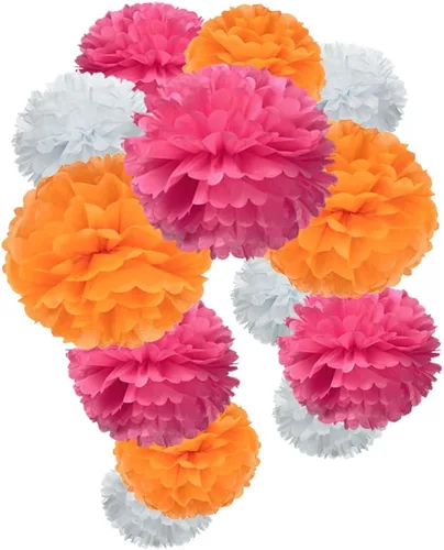 Vista 15 de Pompones de papel negro para fiestas (12 unidades)
