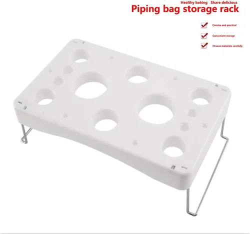 Vista 3 de LEILIN LIFE Piping bag shelf Cake Decorating Icing Bag Stand 12-Cavity Cream bolsa titular con tamiz
