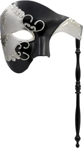 Vista 11 de Thmyo Handheld Half Face Men's Phantom Of The Opera Vintage Venetian Carnival Masquerade Mask with Holding Stick