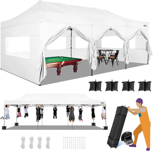 Vista 10 de COBIZI Tienda de campaña desplegable de 6.6 x 6.6 pies, toldo resistente, fácil de instalar, impermeable, para exteriores, fiestas, playa, jardín