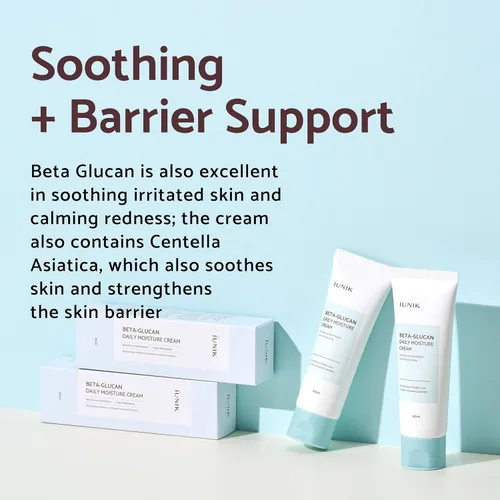 Vista 7 de IUNIK Beta Glucano Crema de Humedad Diaria Beta-Glucano Power Suero Hidratación Intensa Hidratación Intensa Barrera Piel Fortificante Ultra Intensa