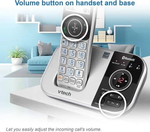 Vista 11 de VTech VS112 Teléfono Inalámbrico para el Hogar con Contestador, Bloqueo de Llamadas, Identificador de Llamadas, Intercomunicador y Conectar a