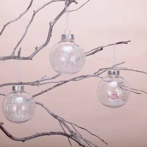 Vista 7 de AMS Adornos de bolas de Navidad transparentes de 24ct, 2.36''/60mm Bolas colgantes de Navidad inastillables, juego de esferas para árbol de Navidad