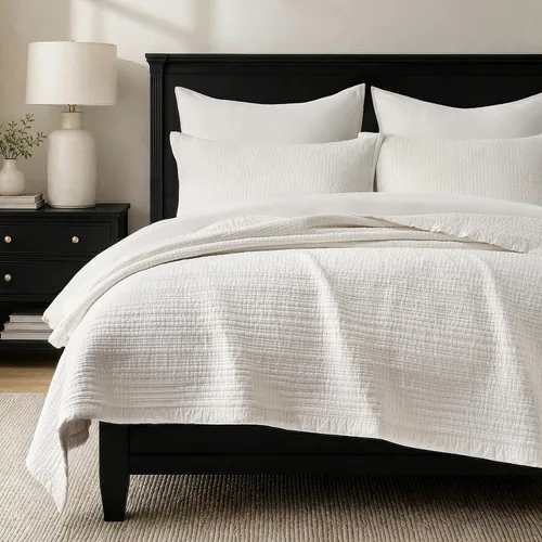 Vista 12 de EverGrace Stonewashed Textured Cotton Quilt Set, Queen Size, Basil Green