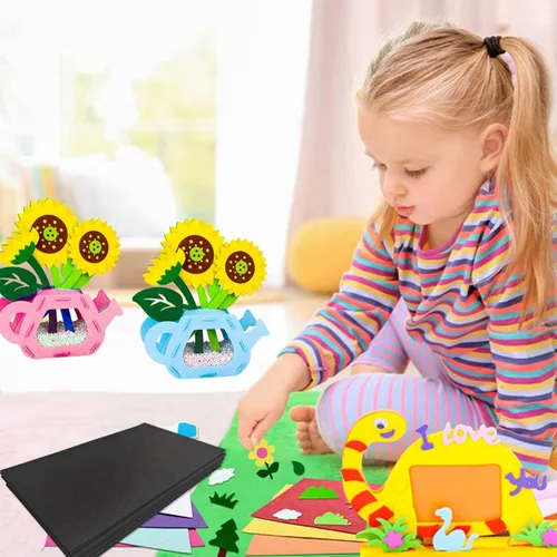 Vista 6 de Jtnohx Hojas de fieltro rígidas para manualidades, tela de fieltro de 0.079 pulgadas de grosor para manualidades, 12 cuadrados de fieltro