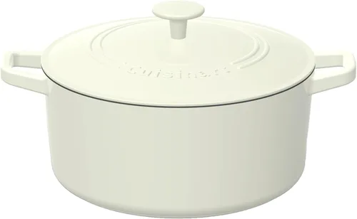 Vista 42 de Cuisinart Freidora de pollo de hierro fundido de 12 pulgadas con tapa, capacidad de 4.5 cuartos de galón, interior esmaltado de porcelana, apta