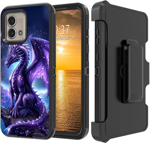 Vista 91 de Funda para Moto G Stylus 5G 2023 con funda de clip para cinturón y soporte, resistente de doble capa, resistente a prueba de golpes, para Motorola