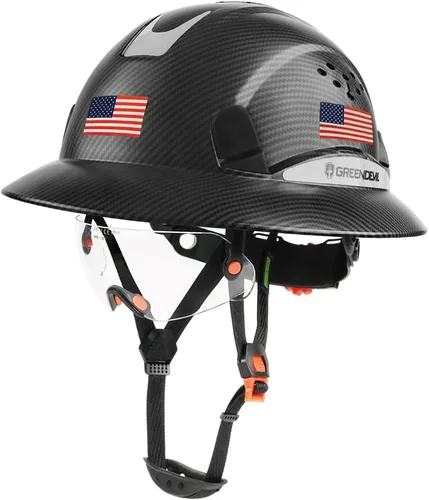 Vista 11 de GREEN DEVIL Casco de seguridad de construcción ventilado de ala completa, casco de seguridad aprobado por la OSHA Cascos De Construccion ABS