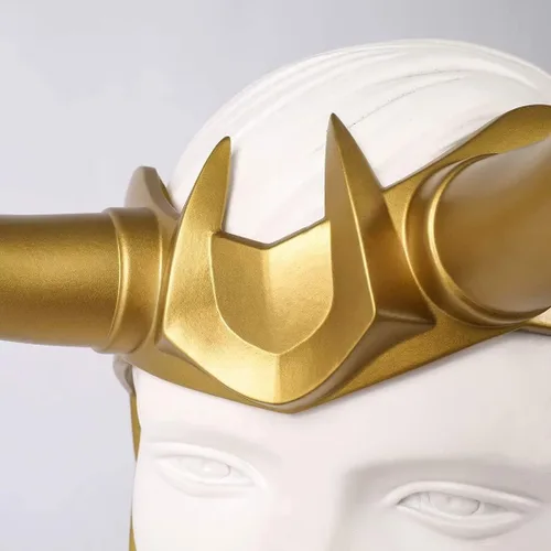 Vista 3 de Bulex Casco 3D con cuernos Thor Ragnarok Corona de mitología nórdica Máscara de película de Halloween Dios