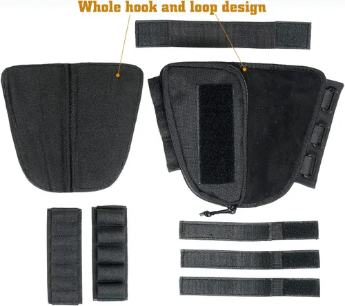 Vista 5 de Soporte para mejillas Buttstock diseñado para escopeta y carcasa de rifle Negro