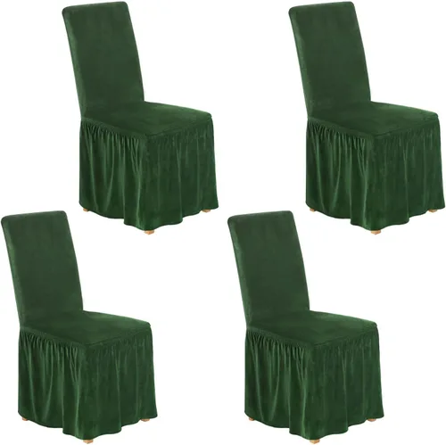 Vista 32 de NICEEC Fundas de silla de elastano para sillas de comedor, juego de 2 fundas de silla de comedor extraíbles con falda, fundas para sillas Parson