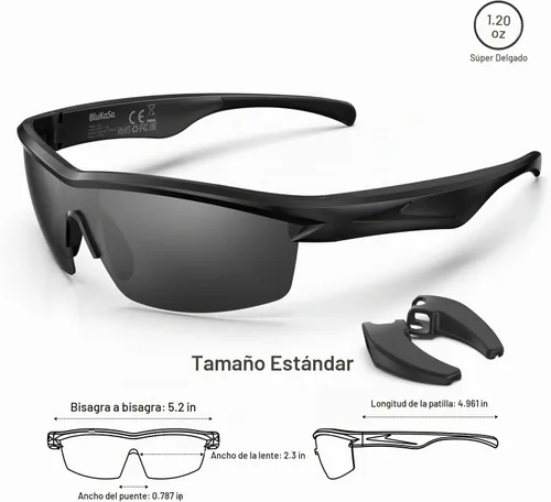 Vista 9 de Gafas Bluetooth impermeables para ciclismo, correr, color negro