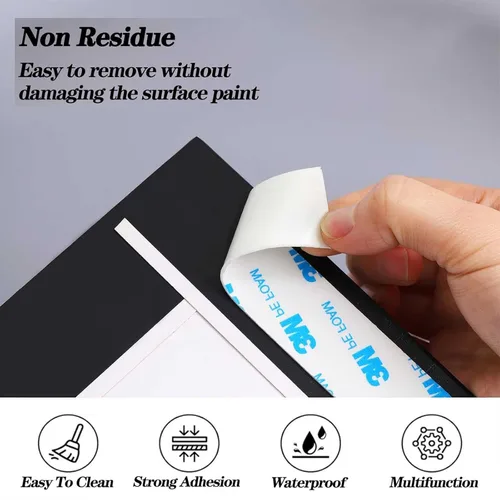 Vista 2 de Cinta de doble cara resistente, tiras para colgar cuadros de 3/4 pulgadas x 10 pies para carteles, cinta de espuma extraíble, impermeable, sin daños