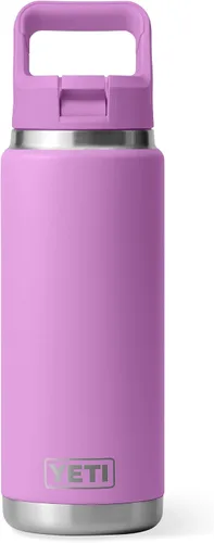 Vista 11 de YETI Rambler Botella de 26 onzas, aislada al vacío, de acero inoxidable, con tapa de popote a juego Rojo rescate