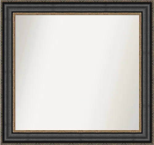 Vista 68 de Amanti Art Espejo personalizado, espejo de baño negro puente, espejo de pared o espejo de tocador de baño sobre el fregadero (26 x 26 pulgadas)