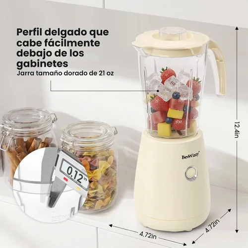 Vista 7 de Licuadoras pequeñas para cocina, licuadora de batidos de 21 oz