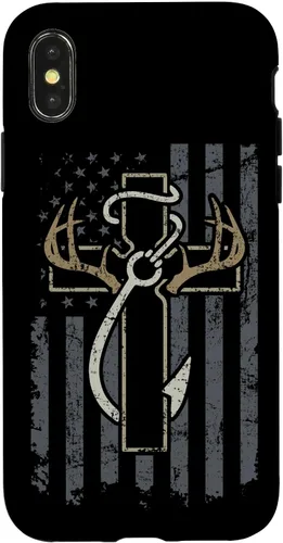 Vista 5 de Faith Hunting Fishing - Christian Cross USA Hunter Fisherman Case for iPhone 17