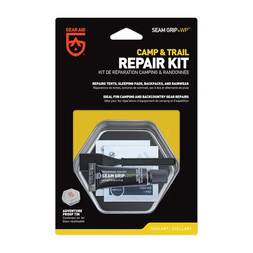 Vista 3 de GEAR AID Seam Grip WP - Kit de reparación de campamento y sendero, sellador impermeable de 0.25 onzas con cuatro parches hexagonales de cinta