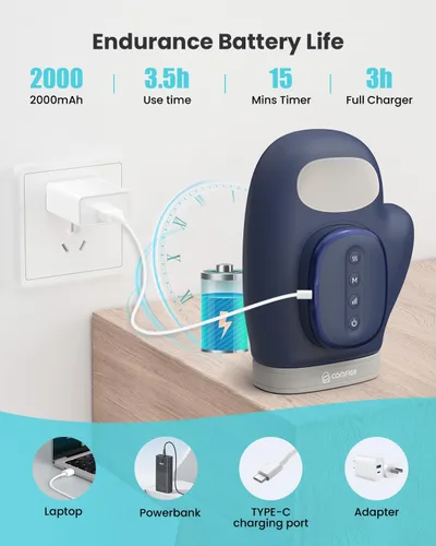 Vista 7 de COMFIER OMFIER - Regalos para el Día de la Madre para mujeres, mamá, masajeador eléctrico de manos más grande actualizado con calor y compresión