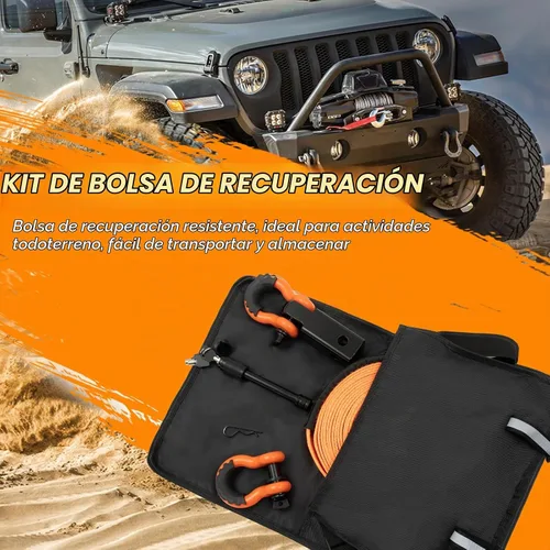 Vista 5 de BUNKER INDUST Kit de recuperación de correa de remolque resistente, correa de enganche de 3 pulgadas x 30 pies, 30,000 libras + receptor de enganche