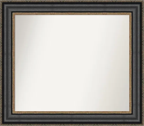 Vista 158 de Amanti Art Espejo personalizado, espejo de baño negro puente, espejo de pared o espejo de tocador de baño sobre el fregadero (26 x 26 pulgadas)