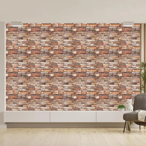 Vista 4 de uxcell Paneles de pared 3D para despegar y pegar, 30 piezas de papel tapiz de ladrillo de espuma para dormitorio, panel de pared de piedra