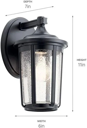 Vista 2 de Kichler Lighting Fairfield - Lámpara de pared (11 pulgadas, 1 luz), color negro